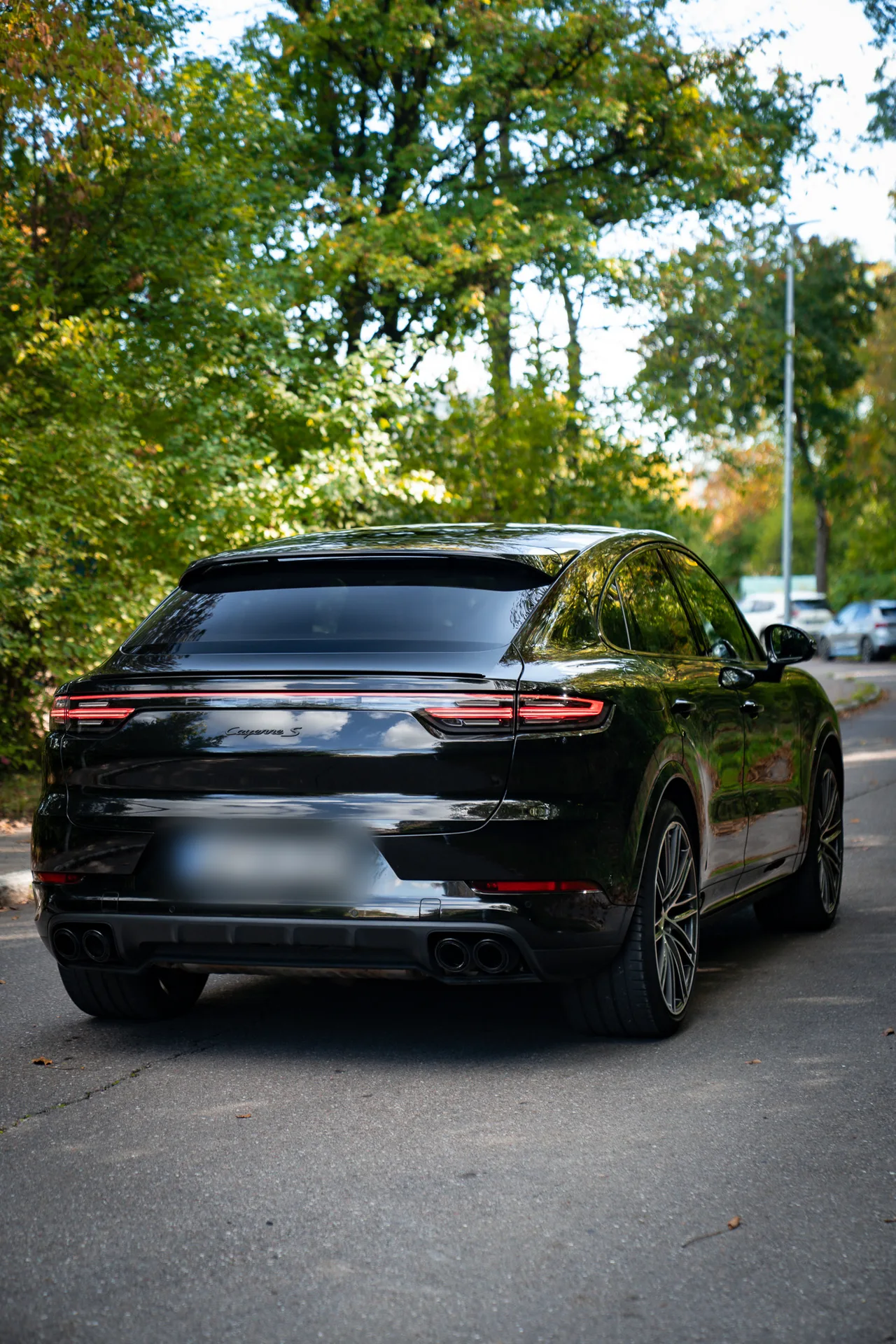 Porsche Cayenne S Coupé Platinum Edition · 440 hp · Air suspension · Rear-axle steering · Head-up · 22-inch · 7